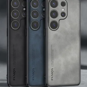 Samsung Galaxy S26 Ultra Sheepskin Back Cover with Hard PC Sides and Side Grip Lines