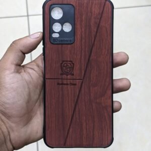 Vivo_ Y21 2021 / Y21S / Y33S / Y21A / Y2 Matte Shockproof Case - Vivo_ Y21 2021 / Y21S / Y33S / Y21A / Y21T / Y33T / T1X, Brown Wood Leather