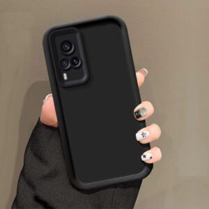 Vivo Y51s / Y53s / Y31 2020 Silicone Matte Case - Vivo Y51s / Y53s / Y31 2020, Black Solid