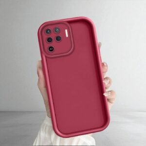 OPPO F19 Pro Silicone Matte Case - OPPO F19 Pro, Maroon Solid