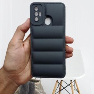 Tecno Spark 7 / 7T ( Spark 7T ) Soft Mat Puffer Matte Case - Tecno Spark 7 / 7T, Black Down