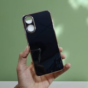 Vivo_ Y02s Lavish Soft Fabric Double Col Leather Fabric Case - Vivo Y02s, Black Electro