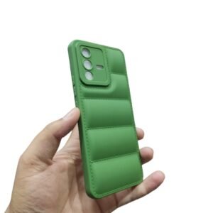 Vivo V23 5G ( V23 5G ) Soft Puffer Down Puffer Matte Case - Vivo V23 5G, Green Down