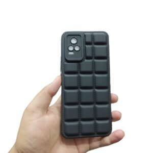 Vivo_ V20 / V21E Soft Matt Color Button Matte Shockproof Case - Vivo_ V20 / V21E, Black Box