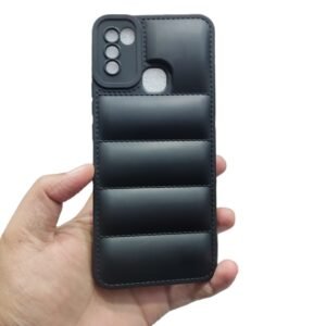 Infinix Hot 9 Play / Hot 10 Play / Hot 11 Play Puffer Matte Case - Infinix Hot 10 Play / Hot 11 Play, Black DOwn