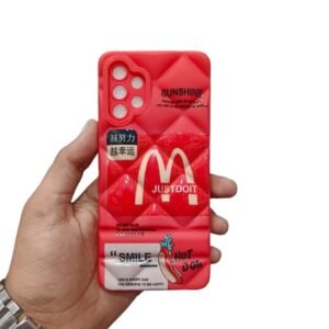 Samsung Galaxy A23 4G Air Baig Four Side Diamond Cut Clear Shockproof Case - Samsung A23, Red Design