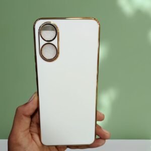 Vivo_ Y02s Lavish Soft Fabric Double Col Leather Fabric Case - Vivo Y02s, White Electro