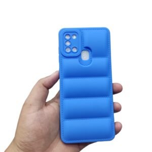 Samsung A21s Puffer Shockproof Case - Samsung A21s, Blue Down