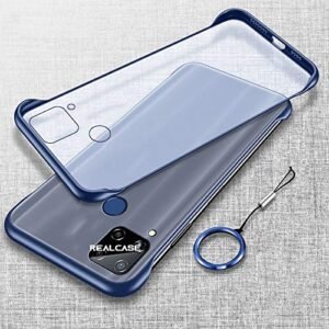 Realme C12 / C15 / C25 / C25s Narzo 30A Puffer Case - Realme C12 / C15 / C25 / C25s Narzo 30A, Blue Without Ring