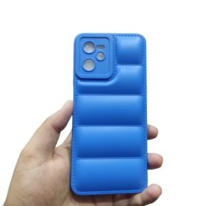 Realme C35 / Narzo 50A Prime Leather Shockproof Case - Realme C35 / Narzo 50A Prime, Blue Down