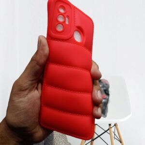 Tecno Spark 7 / 7T ( Spark 7T ) Soft Mat Puffer Matte Case - Tecno Spark 7 / 7T, Red ♥️ Down