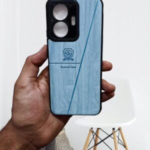 Vivo Y55 4G Leather Fabric Case - Vivo Y55, Sky Blue Wood Leather
