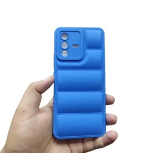 Vivo V23 5G ( V23 5G ) Soft Puffer Down Puffer Matte Case - Vivo V23 5G, Blue Down