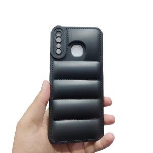 Infinix Hot 8 / Hot 8 Lite / Spark 4 Leather Fabric Case - Infinix Hot 8 / Hot 8 Lite, Black Down