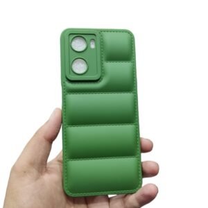 OPPO A57 4G Silicone Shockproof Case - OPPO A57 4G, Green Puffer