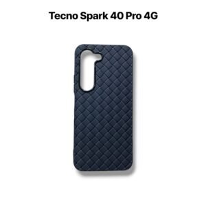Tecno Spark 40 Pro Leather Woven Case - Tecno Spark 40 Pro, Black Woven