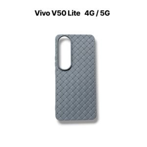 Vivo V50 Lite 4G / 5G Silicone Leather Case - Vivo V50 Lite 4G/ 5G, Grey Woven