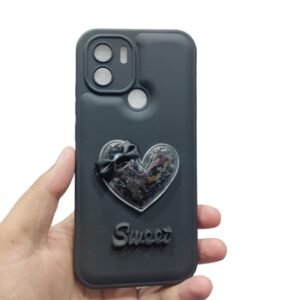 Redmi A2 Plus / A1 Plus ( A1+ / A2+ ) Ba Puffer Case - Redmi A1 Plus / A2 Plus, Black Heart