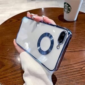 iPhone 7 Plus / 8 Plus Clear Matte Case - iPhone 7 Plus / 8 Plus, Blue Chrome