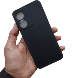 Vivo_ Y02s Lavish Soft Fabric Double Col Leather Fabric Case - Vivo Y02s, Black Matt