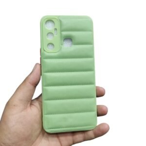 Infinix Hot 11 Matte Shockproof Case - Infinix Hot 11, Light Green Puffer