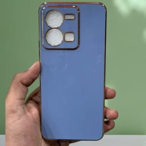 Vivo_ Y35 ( Y35 ) 6D Plating Soft Case Silicone Shockproof Case - Vivo Y35, Blue