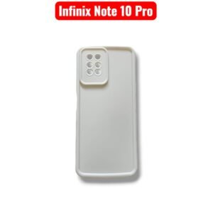 Infinix Note 10 Pro Color Cornor Window Shutter Back Cover - Infinix Note 10 Pro, White Solid