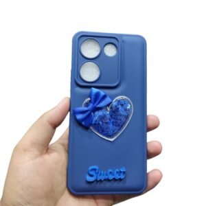Tecno Camon 20 / Camon 20 Pro Shiny Glitter Case - Tecno Camon 20 / Camon 20 Pro, Blue Heart