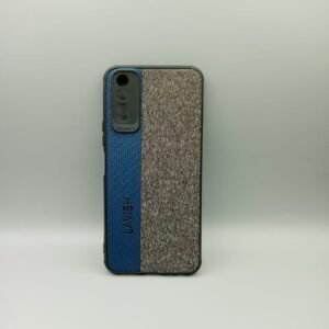 Vivo_ Y20 / Y20s / Y20G / Y12S / Y12A La Leather Fabric Case - Vivo_ Y20 / Y20s / Y20G / Y12S / Y12A, Blue Leather