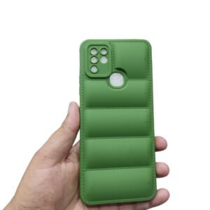 Infinix Hot 10 Puffer Shockproof Case - Infinix Hot 10, Green Down