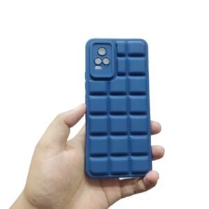 Vivo_ V20 / V21E Soft Matt Color Button Matte Shockproof Case - Vivo_ V20 / V21E, Blue Box