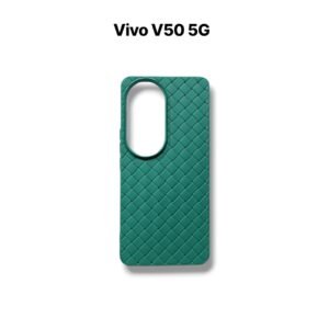 Vivo V50 5G Silicone Matte Case - Vivo V50 5G, Green Woven