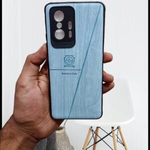 Redmi Mi 11T / 11T Pro Leather Fabric Case - Mi 11T / 11T Pro, Sky Blue Wood Leather