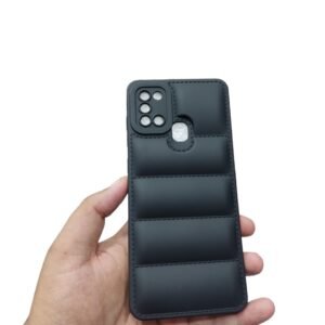 Samsung A21s Puffer Shockproof Case - Samsung A21s, Black Down