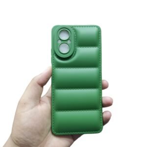 Realme C67 Leather Case - Realme C67, Green Down