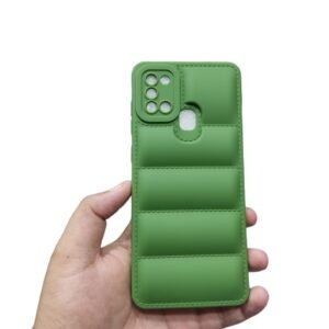 Samsung A21s Puffer Shockproof Case - Samsung A21s, Green Down