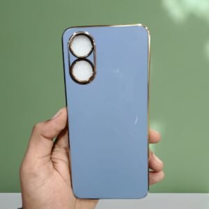 Vivo_ Y02s Lavish Soft Fabric Double Col Leather Fabric Case - Vivo Y02s, Blue Electro