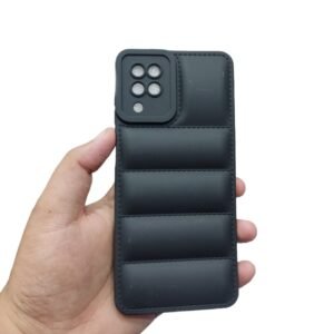 Samsung Galaxy A12 Puffer Matte Case - Samsung Galaxy A12, Black Puffer