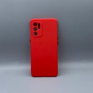 OPPO Reno 6 ( 4G ) Soft Matt Color Butto Matte Shockproof Case - OPPO Reno 6 ( 4G ), Red