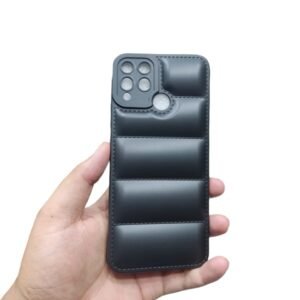 Realme C12 / C15 / C25 / C25s Narzo 30A Puffer Case - Realme C12 / C15 / C25 / C25s Narzo 30A, Black Down