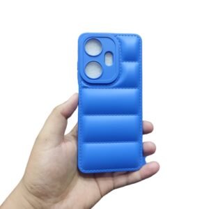 Itel (P55+) P55 Plus Back Cover Soft Puf Puffer Case - Itel P55 Plus, Blue Down