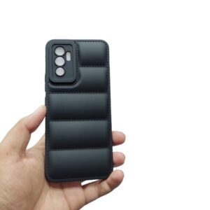 Vivo V23e ( V23E ) Soft Matt Color Butto Matte Shockproof Case - Vivo_ V23e, Black Down