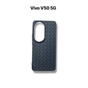 Vivo V50 5G Silicone Matte Case - Vivo V50 5G, Black Woven