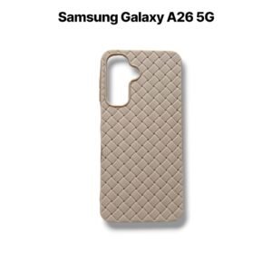Samsung Galaxy A26 5G Leather Woven Case - Samsung A26 5G, Golden