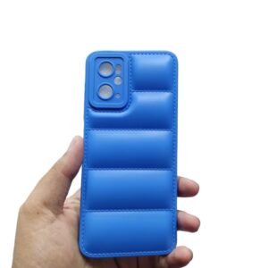 OPPO A96 / A76 / Realme_ 9i Leather Fabric Case - OPPO A96 / A76 / Realme_ 9i, Blue Down