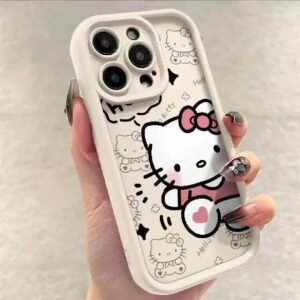 Vivo Y51s White Hello Kitty Design Solid Raised Bump Cover